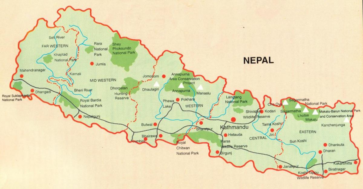 નકશો પ્રવાસી pokhara નેપાળ