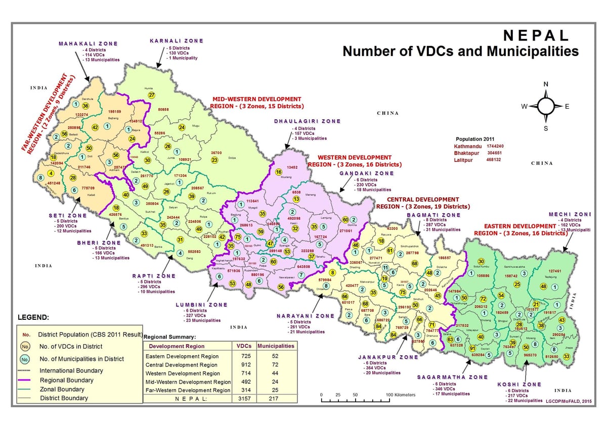નકશો જીઆઇએસ નેપાળ