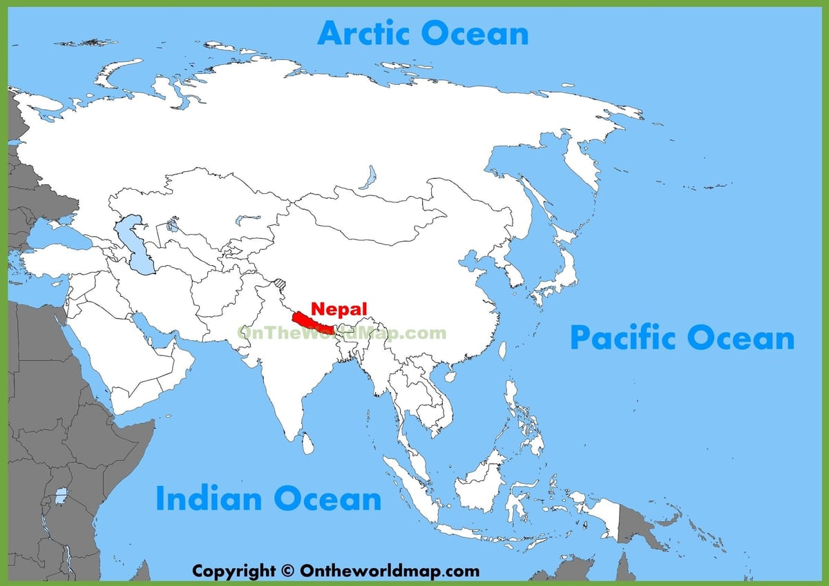 નેપાળ એશિયા નકશો