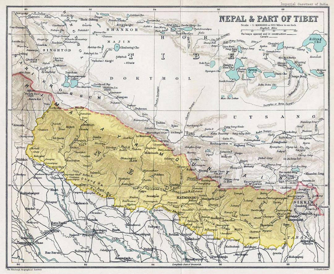 ખૂબ જૂના નકશો નેપાળ
