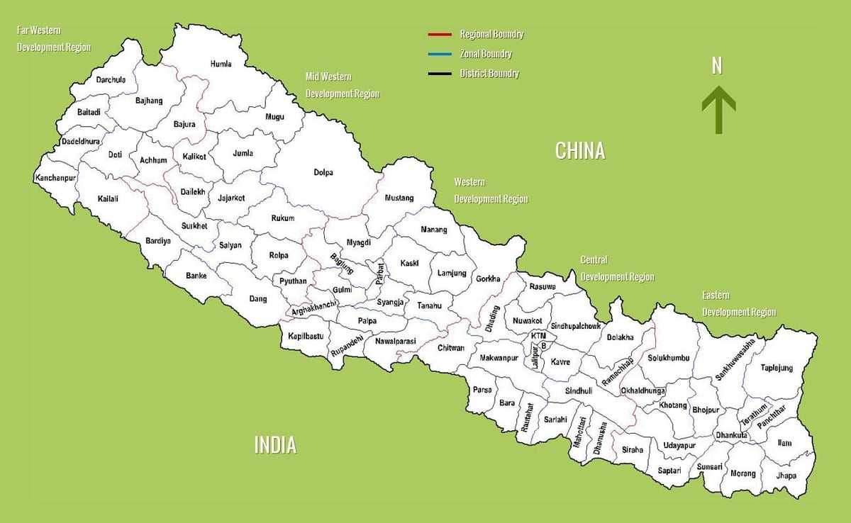 નેપાળ પ્રવાસી આકર્ષણો નકશો