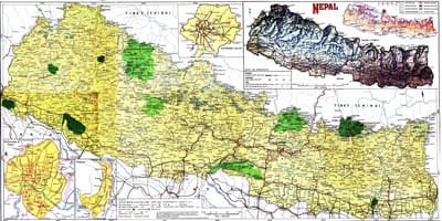 માર્ગ નકશો સાથે નેપાળ અંતર