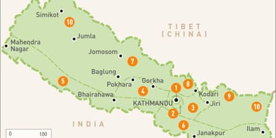 નેપાળ સાથે નકશો વિસ્તારો