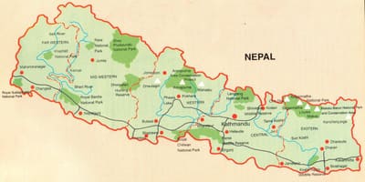 નકશો પ્રવાસી pokhara નેપાળ